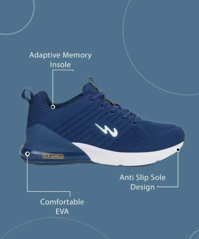 MIKE (N) Men's Sports Shoes | Memory Insole with Air Capsule Brilliance |Lace-Up Running Shoes For Men  (Blue , 9)