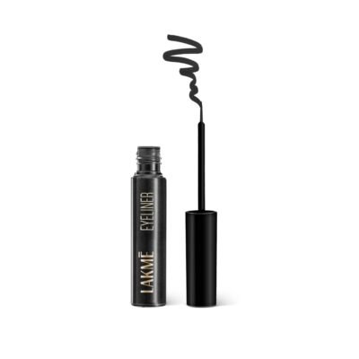 Lakme Absolute Shine Liquid Eye Liner, Black, Long Lasting Shimmery Liner for a Glossy Finish - Smudge Proof Eye Makeup, Does Not Fade, 4.5 ml