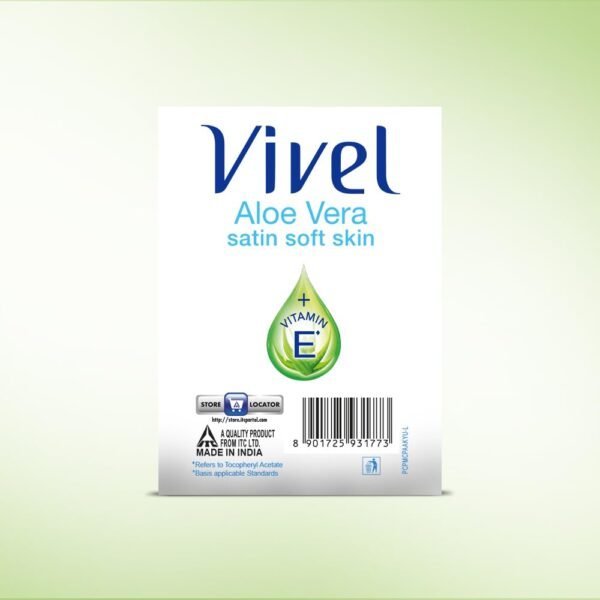 Vivel Aloe Vera Grade 1 Bathing Soap with Vitamin E for Soft Glowing skin, 600g (150g - Pack of 4), Soap for Women & Men, For All Skin Types - Image 5