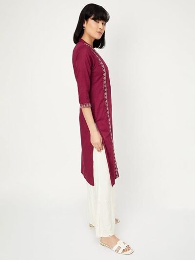 Max Women's Cotton Blend Floral Regular Kurta