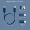 Multifunctional Data Cable Set Conversion Head Portable Storage Box, Multi-Type Charging Line Convertor USB Type C Adapter Tool Contains Sim Card Slot Tray Eject Pin, Phone Holder