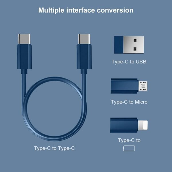 Multifunctional Data Cable Set Conversion Head Portable Storage Box, Multi-Type Charging Line Convertor USB Type C Adapter Tool Contains Sim Card Slot Tray Eject Pin, Phone Holder - Image 2