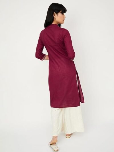 Max Women's Cotton Blend Floral Regular Kurta