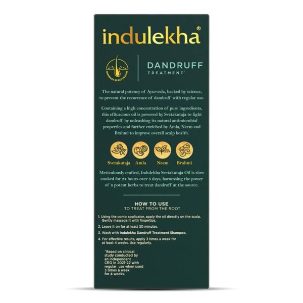Indulekha Svetakutaja Oil|Ayurvedic Medicinal oil for dandruff treatment|100% Ayurvedic Oil - Image 5
