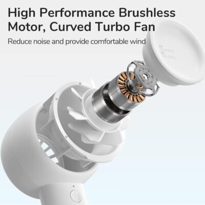 JISULIFE Handheld Fan, Innovative Hidden Fan Blades Design, 4400mAh Mini Portable Fan with 18H Max Cooling Time, USB Rechargeable Hand Fan, Personal Lash Fan