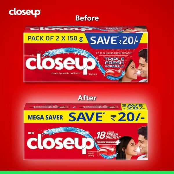 Close Up Toothpaste | Long lasting 18 Hours Of Fresh Breath & White Teeth - Image 2