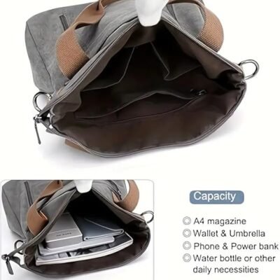 Kawn® Canvas Tote Bag for Women Aesthetic Large Capacity Shoulder Bag with Multi-Compartments Satchel Handbags with Detachable Strap hobo bags for Women for Office, College and Travel