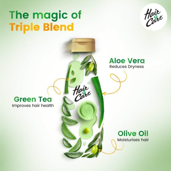 Hair & Care Damage Repair Non-Sticky Hair Oil with Aloe Vera, Olive Oil & Green Tea, - Image 2