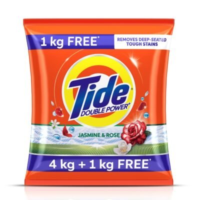 Tide Plus Double Power Detergent Washing Powder - 4 kg + 1 Kg Free (Jasmine and Rose)