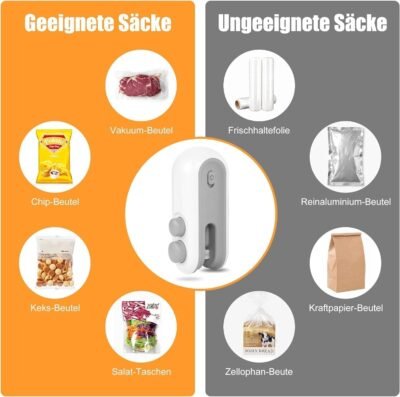 Wazdorf Sealing Clip - Portable Mini Sealing Machine Handheld Packet Sealer for Food, Snacks, Chips, Fresh Storage, Plastic Bag Sealing Machine