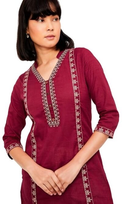 Max Women's Cotton Blend Floral Regular Kurta