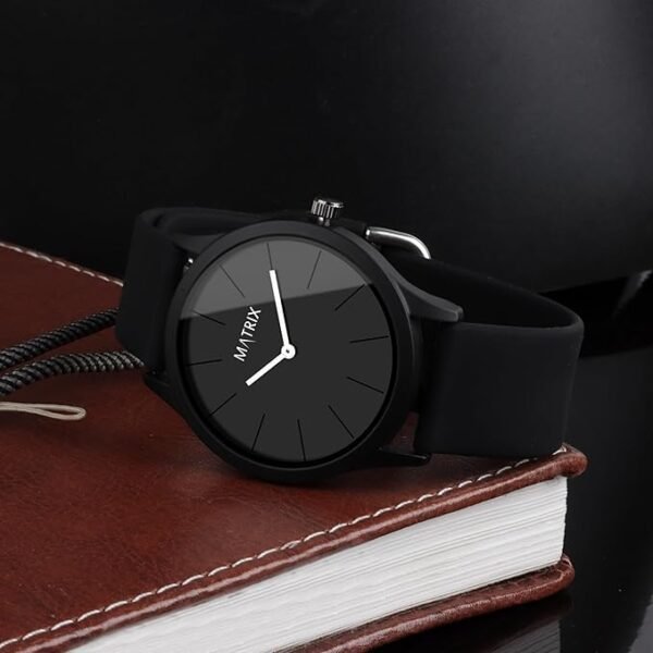 Matrix Minimalist Dial with Softest Silicone Strap Analog Wrist Watch for Men & Boys - Image 4