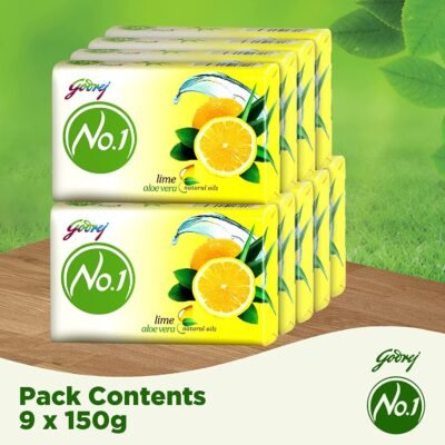 Godrej No.1 Lime & Aloe Vera (150g), Pack of 9
