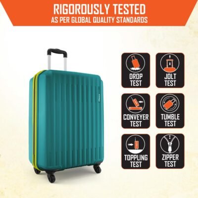 Safari Genius Alley 55cm Cabin Trolley Bag Hard Case Polypropylene, 4 Spinner Wheels, 360 Degree Wheeling Carry on Luggage