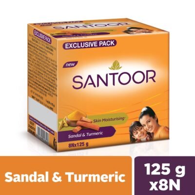 Santoor Skin Moisturizing Sandal & Turmeric Bathing Soap with Nourishing & Anti-Aging Properties