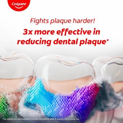Colgate Total Plaque Release Toothpaste | Tooth paste with Amino Foam & Zinc | Colgate Paste Toothpaste for Stronger Gums | 3X More Effective at Fighting Plaque - Natural Mint (80gm)