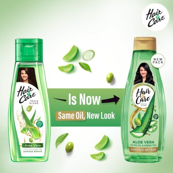 Hair & Care Damage Repair Non-Sticky Hair Oil with Aloe Vera, Olive Oil & Green Tea, - Image 4