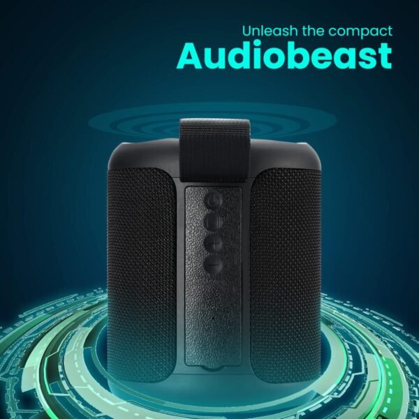 Portronics SoundDrum P 20W Portable Bluetooth Speaker with 6-7 hrs Playback Time, Handsfree Calling, USB Slot, Aux-in Port, Type C Charging (Black) - Image 4
