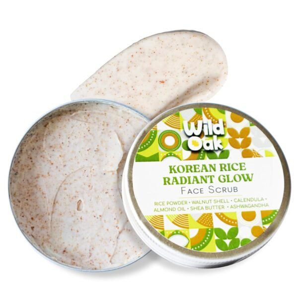 WildOak Korean Rice Face Scrub | Glass Skin & De-Tan | Boosts Collagen Naturally | - Image 5