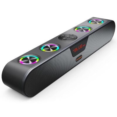 CrossBeats Blaze B30 Bluetooth 30W Soundbar Gaming RGB Light | AUX, BT, SD Card, USB &FM I 8 Hrs Playtime Fast Charge| TWS Pairing| Built in mic| BT Speaker for TV, Mobile, PC, Laptop, Tablet - Black