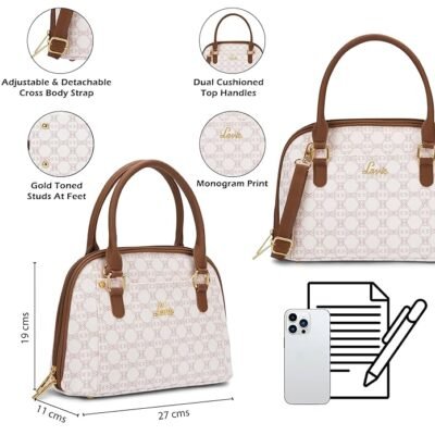 Lavie Women's Fella 3C Dome Satchel Handbag for Women | Satchel Bag for Work | Ladies purse | Stylish Shoulder Bag | Gift For Women