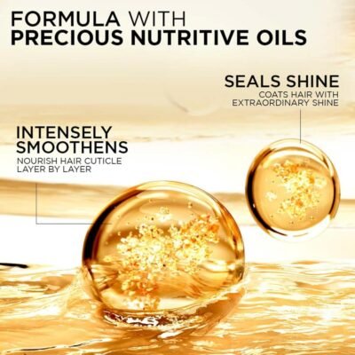 L'Oreal Paris Serum, Protection and Shine, For Dry, Flyaway & Frizzy Hair, With 6 Rare Flower Oils, Extraordinary Oil, 100ml