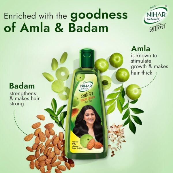 Nihar Naturals Shanti Amla Badam Hair Oil, 500ml - Image 5