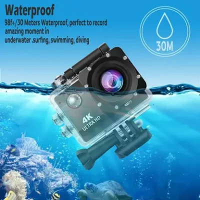 AAlly WIFI ULTRA 4k Sports Powershoot S2 Shoot Series camera for Travel Bike Adventure 170 Degree Wide Angle 30M underwater Waterproof Sports and Action Camera  (Black, 16 MP)