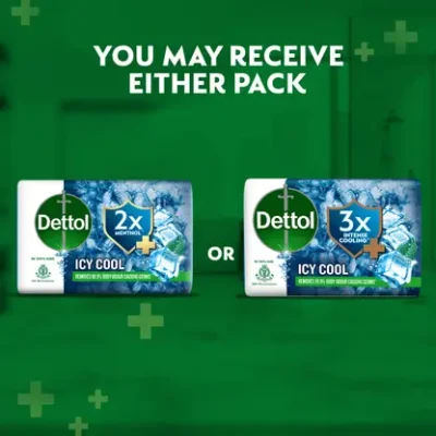 Dettol Icy Cool Bathing Soap Bar (4 x 100 g)