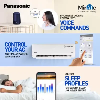 Panasonic 2025 Model 1.5 Ton 3 Star Split Inverter AC with Wi-fi Connect - White  (CS-SU18AKY3W/CU-SU18AKY3W, Copper Condenser)