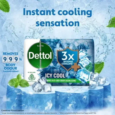Dettol Icy Cool Bathing Soap Bar (4 x 100 g)