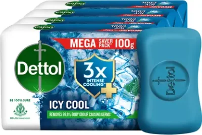 Dettol Icy Cool Bathing Soap Bar (4 x 100 g)