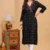 xl-pw600-purshottam-wala-original-imah6s4eznvxnfpq Women Floral Print Viscose Rayon Straight Kurta (Black)
