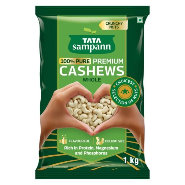 Tata Sampann Pure Cashews Whole, Kaju, 1 Kg