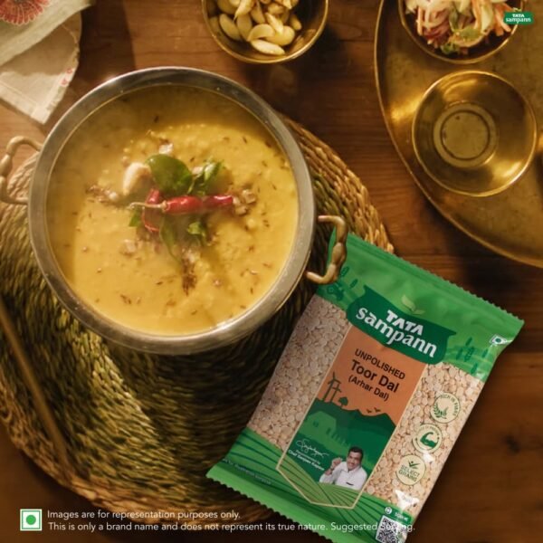 Tata Sampann Unpolished Toor Dal - 1kg - Image 2