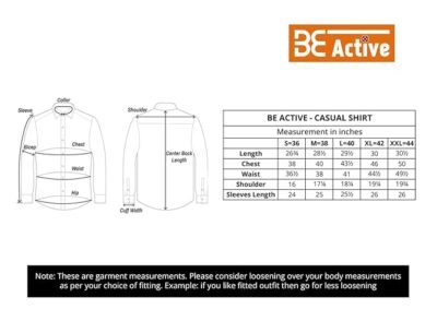 BE ACTIVE Men's Casual Shirt|| Cotton Stylish Full Sleeves Shirt for Men
