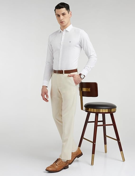 61NwFpqYKyL._SX569_ Allen Solly Men Cotton Plain Slim Fit Shirt