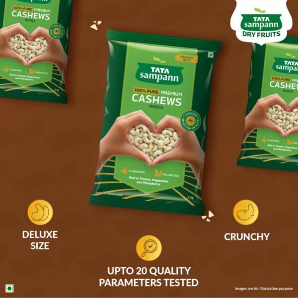 Tata Sampann Pure Cashews Whole, Kaju, 1 Kg - Image 4