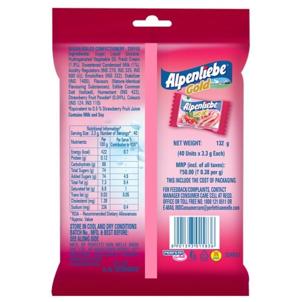Alpenliebe Gold Cream Strawberry Candy Pouch - Image 2
