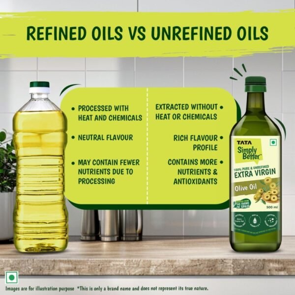 Tata Simply Better Extra Virgin Olive Oil 500ml - Image 3