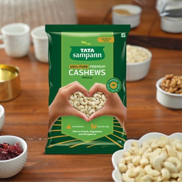 Tata Sampann Pure Cashews Whole, Kaju, 1 Kg - Image 2