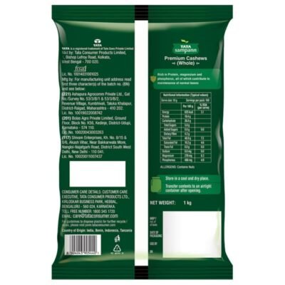 Tata Sampann Pure Cashews Whole, Kaju, 1 Kg