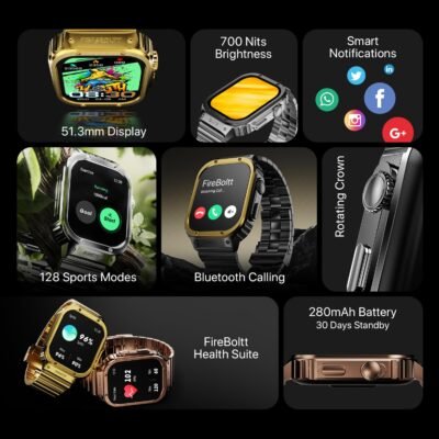 Fire-Boltt Maverick Smartwatch 51.308mm (2.02 inch) IPS Display, Luxury