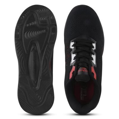 Lakhani Aashirwad Plush Black-Red Training Shoes