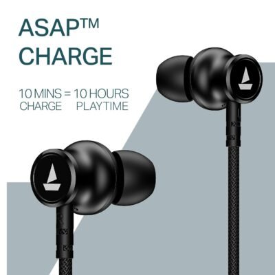 boAt Rockerz 113 (2025 Launch), 40 Hrs Playback, Dual Pair, Fast Charge, Enx Tech, Low Latency,