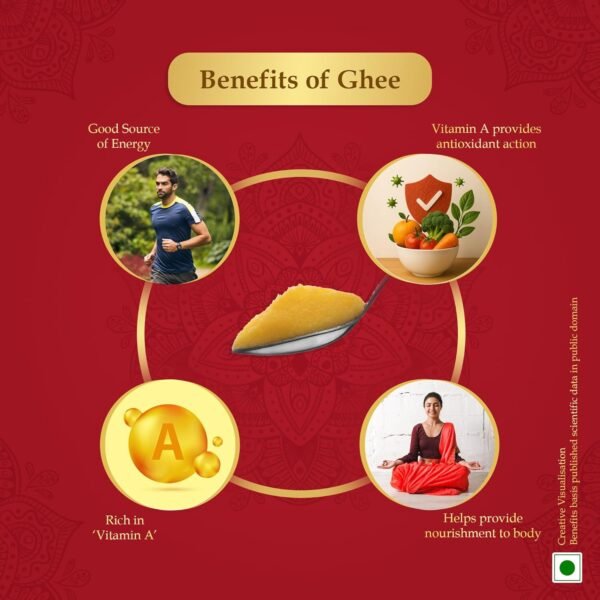 Dabur 100% Pure Cow Ghee - Rich in Aroma and Nutrition - Image 3