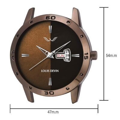 LOUIS DEVIN Leather Strap Analog Wrist Watch for Men