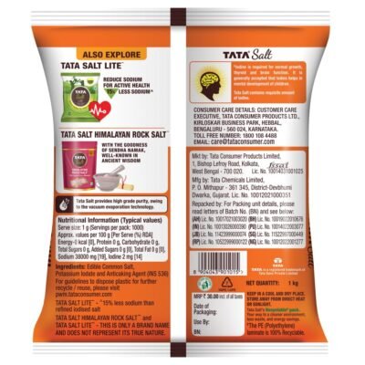 Tata Salt 1 Kg - Free Flowing & Iodised