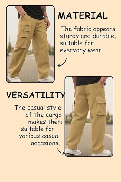 Lymio Men's Regular Fit Low Rise Cargo || Cotton Cargo Pants