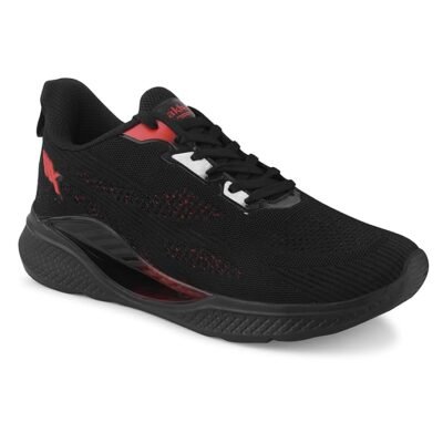 Lakhani Aashirwad Plush Black-Red Training Shoes